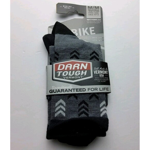 Darn Tough Bike Wool 1791 Ultra Light Micro Crew Socks Size M(M8-9.5, W10-11.5) - Picture 1 of 5
